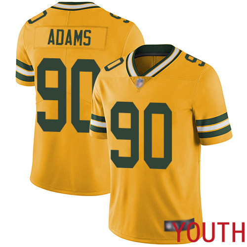 Green Bay Packers Limited Gold Youth 90 Adams Montravius Jersey Nike NFL Rush Vapor Untouchable